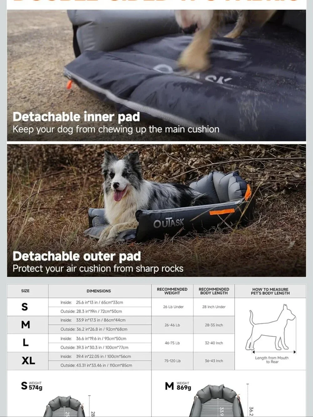 Inflatable Dog Bed - Outdoor Pet Lounger